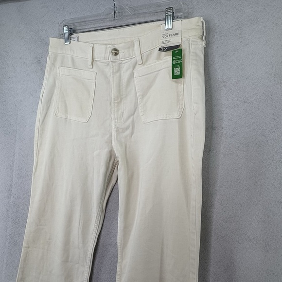 GAP 70s‎ Flare Jeans Women's Sz 32/14 White Stretch High Rise Festival Retro NWT - Picture 3 of 8